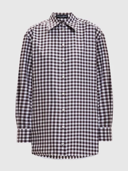 Сорочка в клітинку Dolce&gabbana коричнева