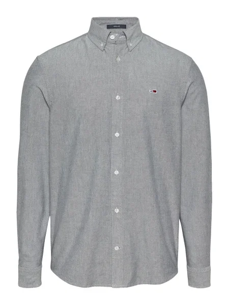 Dolgo srajca Tommy Jeans z dolgimi rokavi siva