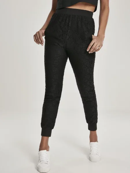 Pantaloni Urban Classics din jerseu negru