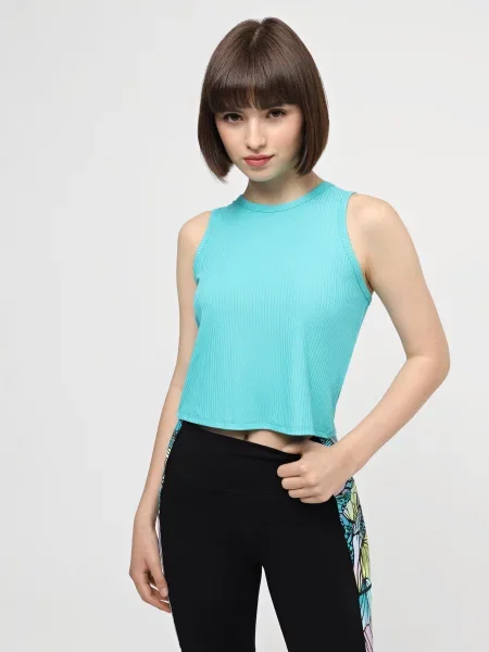 Skechers Uno Rib Tank Майка Поліестер/спандекс блакитний