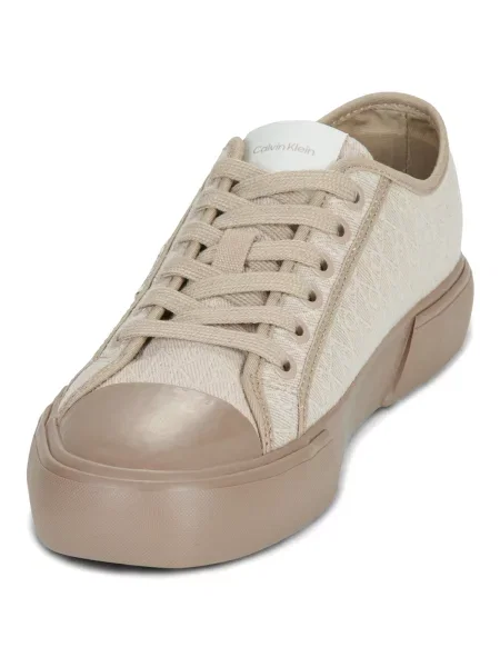 Sneakerși Calvin Klein din canvas bej