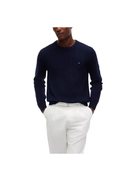 Sweter Tommy Hilfiger wełniany niebieski