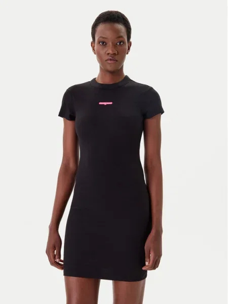 Tommy Jeans Hétköznapi ruha Script fekete