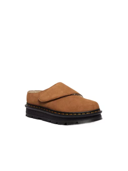 Klapki mules Dr. Martens zamszowe brązowe