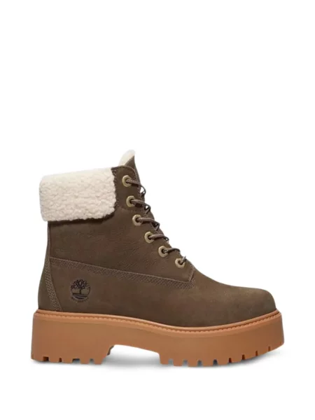 Μποτάκια Timberland με κορδόνια με δαντέλα καφέ