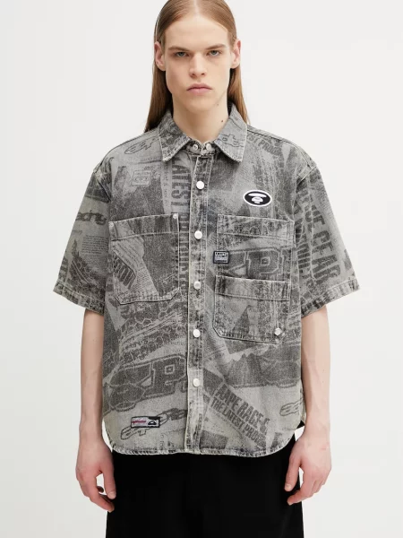 AAPE cămașă din denim bărbați