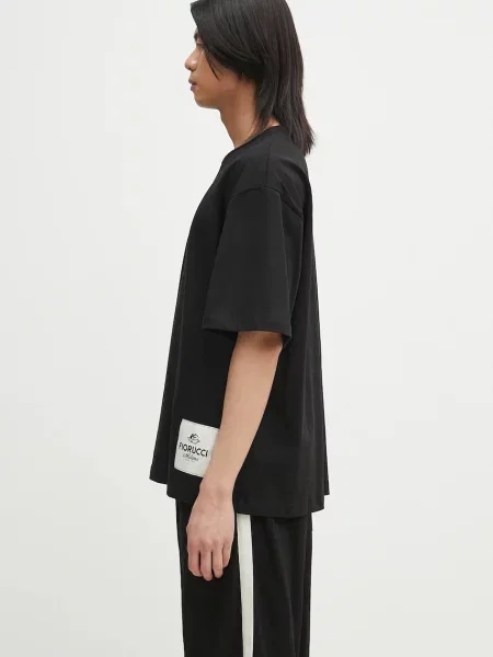 Футболка Fiorucci Logo Label Boxy Fit з аплікацією чорний