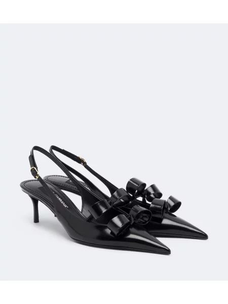 Pantofi cu toc Dolce&gabbana cu funde din piele slingback negru
