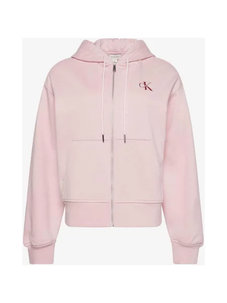 Bluza z kapturem Calvin Klein Monologo French Full Zip XS różowa