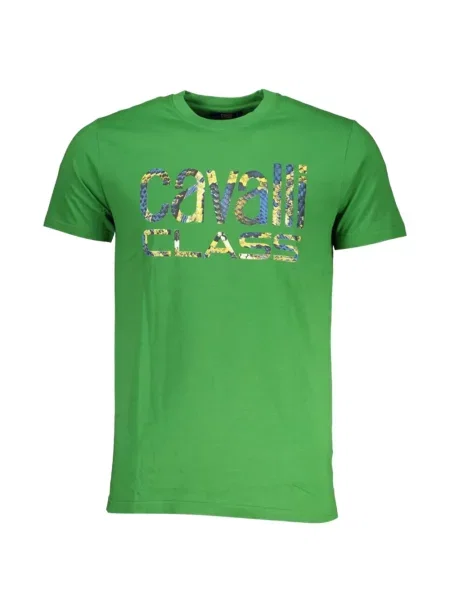 Tricou Cavalli Class cu imagine verde