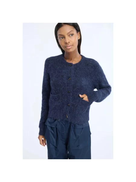 Dzianinowy sweter Munthe niebieski