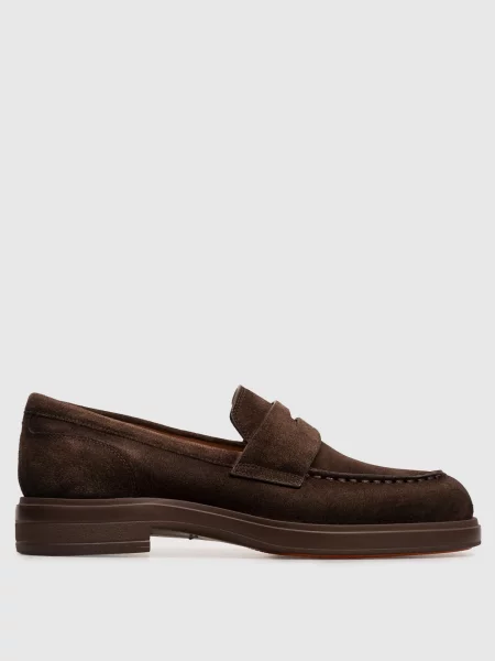 Замшеві лофери Santoni коричневі