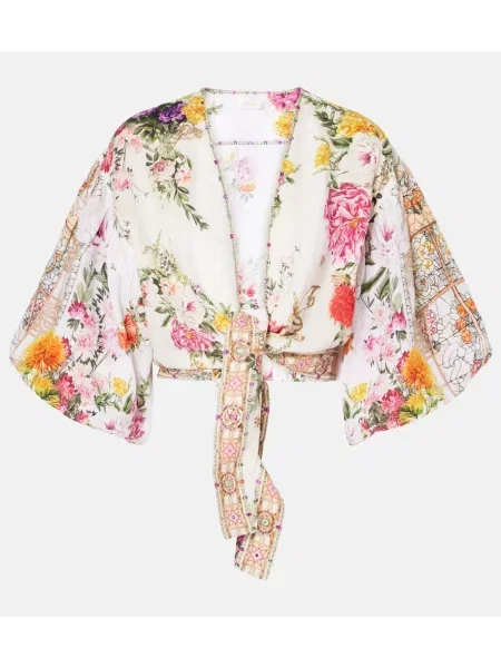 Cropp top Camilla de in cu model floral alb