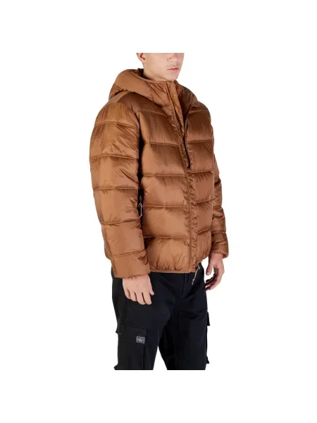 Geacă de blugi Tommy Jeans cu glugă maro