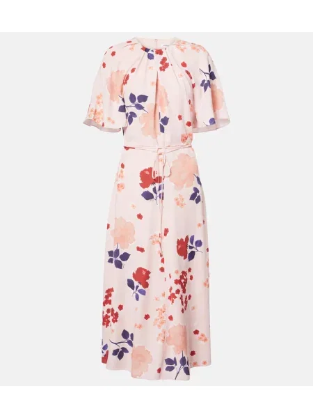 Sukienka koszulowa Erdem w kwiatki garniturowa biała