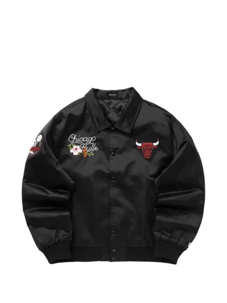 Geacă New Era Cap din satin cu model floral negru