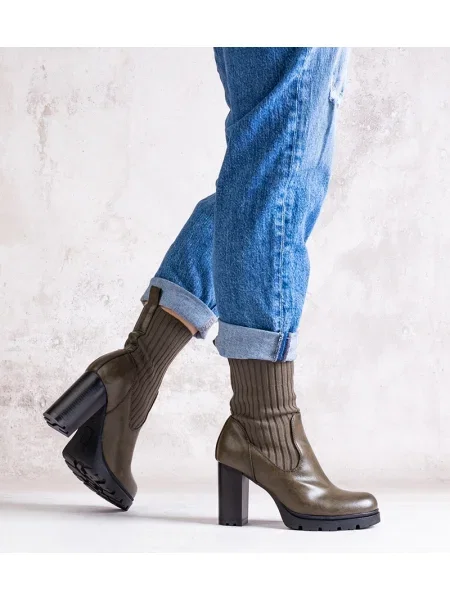 Botine Gemre din piele negru