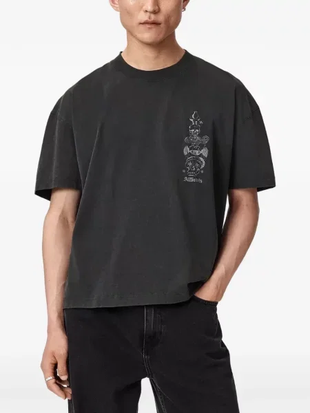 Tricou Allsaints cu imagine negru