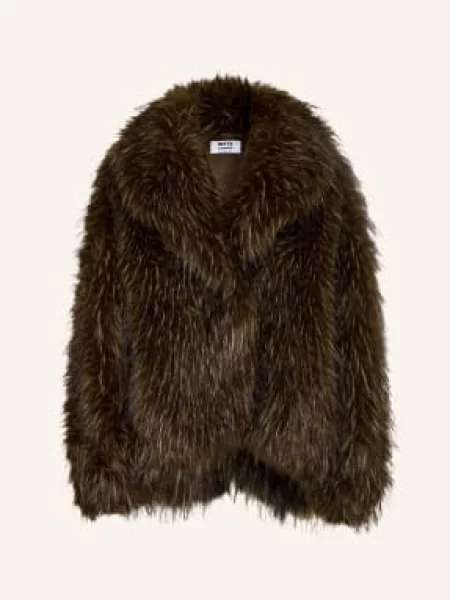 Betta Corradi Oversized Bunda Z Umělé Kožešiny tmavě hnědá béžová