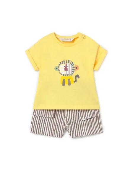 Mayoral Set tricou și pantaloni scurți galben