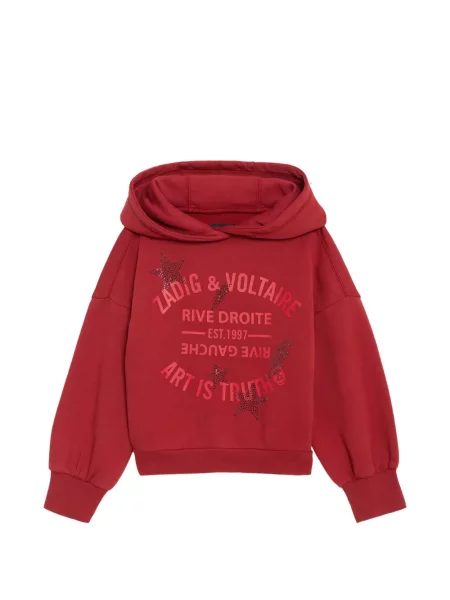 Bluza z kapturem dziecięca Zadig & Voltaire czerwona