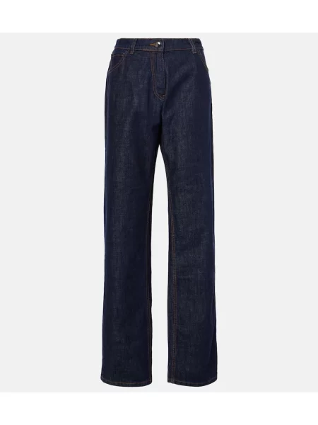 Proste jeansy Magda Butrym z wysoką talią niebieskie