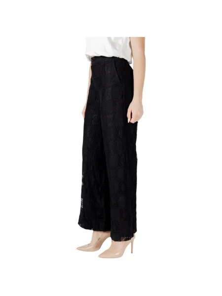 Pantaloni Vila din dantelă negru