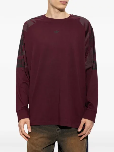Pantaloni Adidas tricotate alergare cu dungi roșu