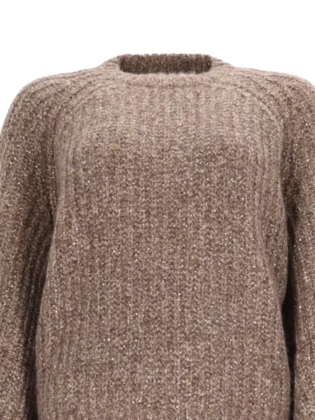 Pulover Brunello Cucinelli cu paiete maro