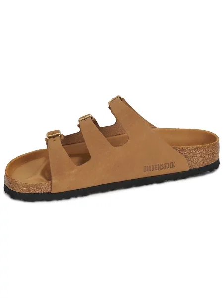Birkenstock papuci din piele Florida maro