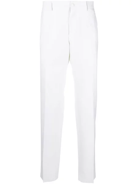 Pantaloni chino Philipp Plein din țesătură twill alb