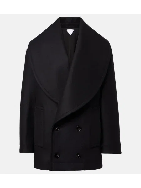 Palton Bottega Veneta de lână negru