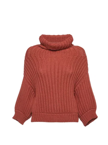 Pulover Brunello Cucinelli tricotate roșu