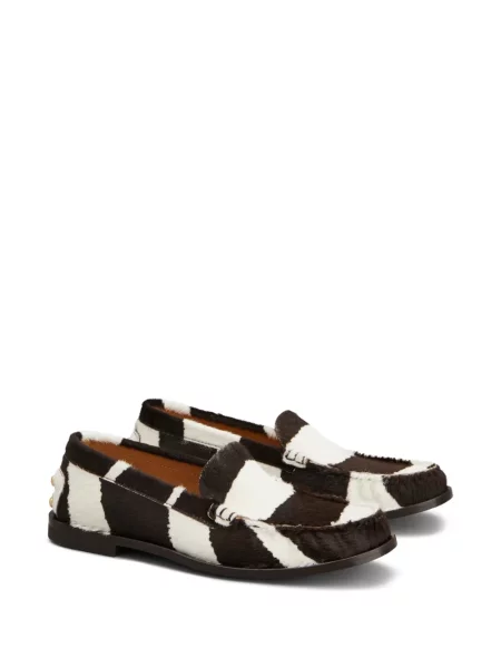 Ριγέ loafers Tod's με καρφιά καφέ