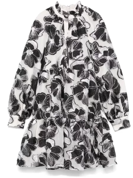 Rochie mini Stine Goya din jacard de costum alb