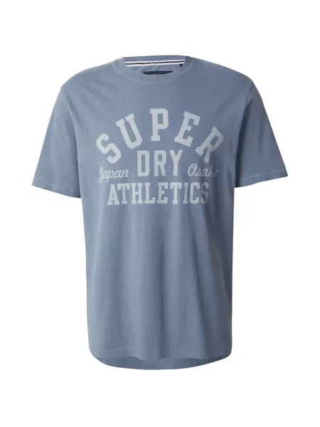 Superdry Tricou ATHLETIC ESS albastru marin / deschis gri