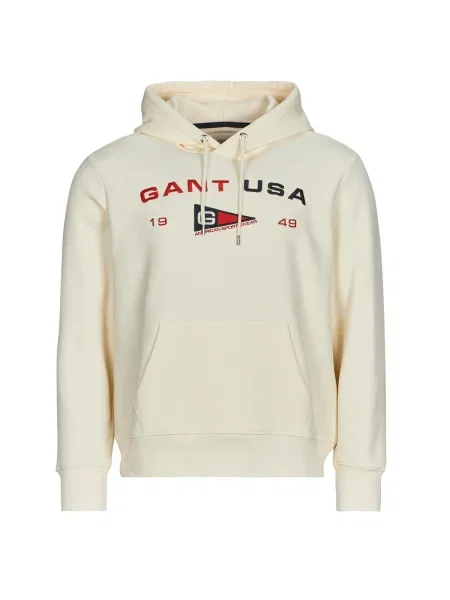 Hanorac cu glugă Gant alb