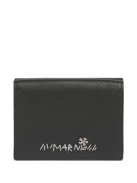 Portofel Marni cu broderie cu model floral negru