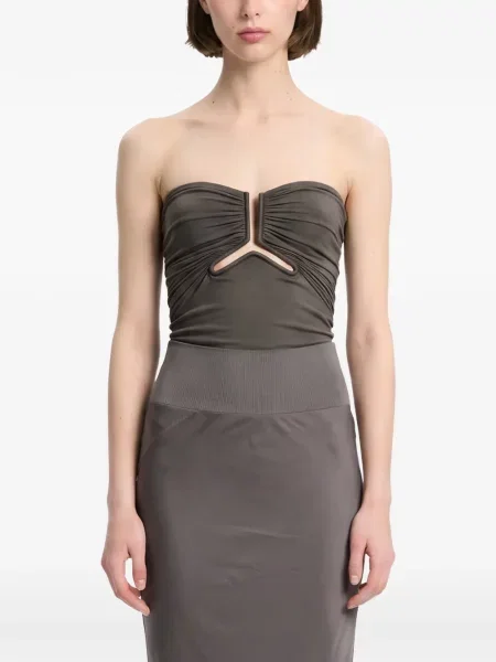 Top Rick Owens cu volane gri