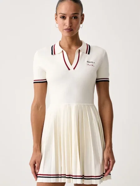 Guess rochie evazată cu vâscoză MARILYN bej