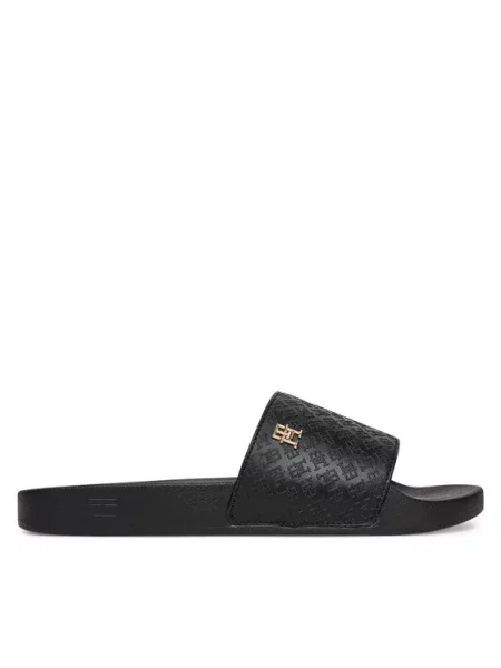 Tommy Hilfiger Klapki Th Monogram Poolside czarny