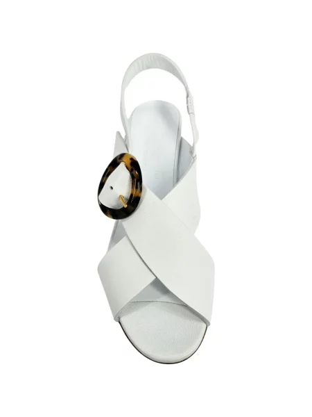 Sandale Madison.maison din piele cu cataramă slingback alb