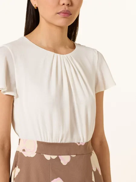 S.Oliver Black Label Šaty Z Kombinace Materiálů / hnědá / růžová bílá