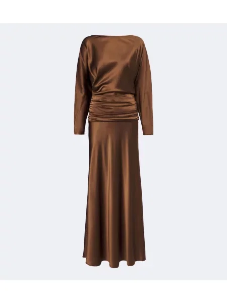 Rochie Staud din satin maro