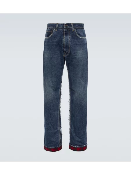 Дънки straight leg Maison Margiela с протрити краища синьо