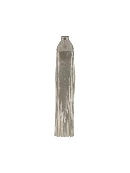 Sukienka Stella Mccartney z futrzanym wykończeniem szara