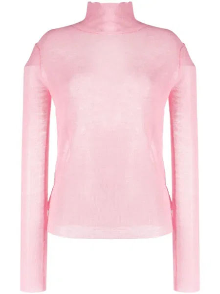 Pulover Jil Sander transparente roz