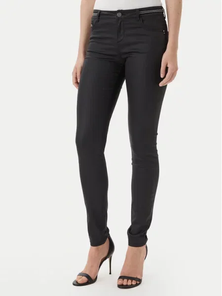 Morgan Spodnie dopasowane medium waist czarny
