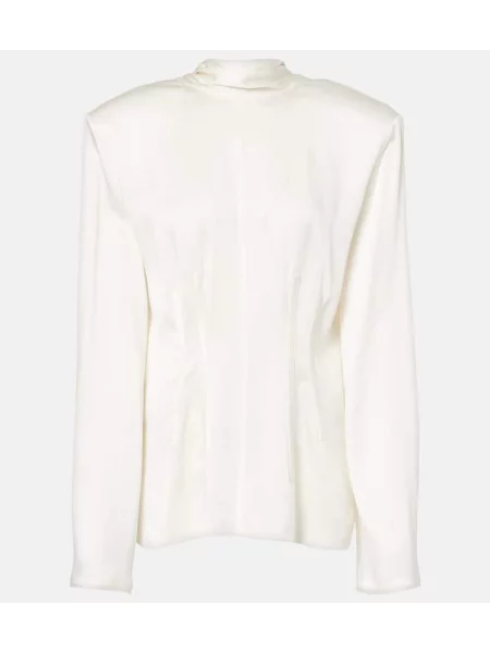 Top Stella Mccartney din satin alb