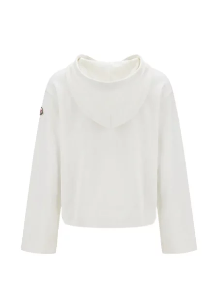 Суичър с качулка Moncler с автограф с връзки бяло